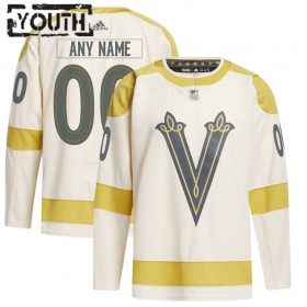 Børn NHL Vegas Golden Knights Trøje Tilpasset Adidas 2023-24 Cream Winter Classic Authentic